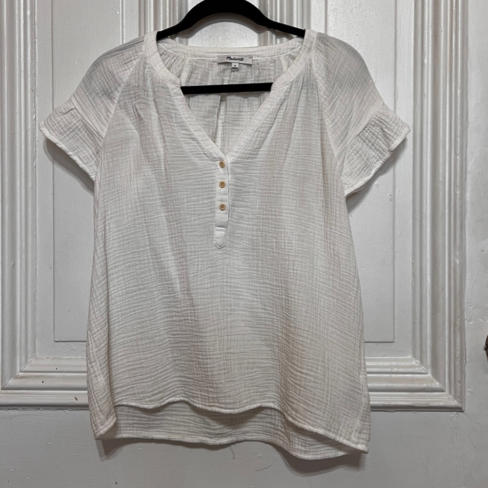 MadeWell Blouse with Ruffled Sleeves